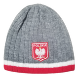 Knitted Polska Winter Hat with Eagle Emblem
