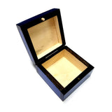 Polish Folk Floral Colorful Wooden Box with Brass Inlays, 3"x3"