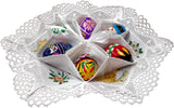 Traditional Polish Easter Egg Display Holder Centerpiece with 6 Wooden Eggs