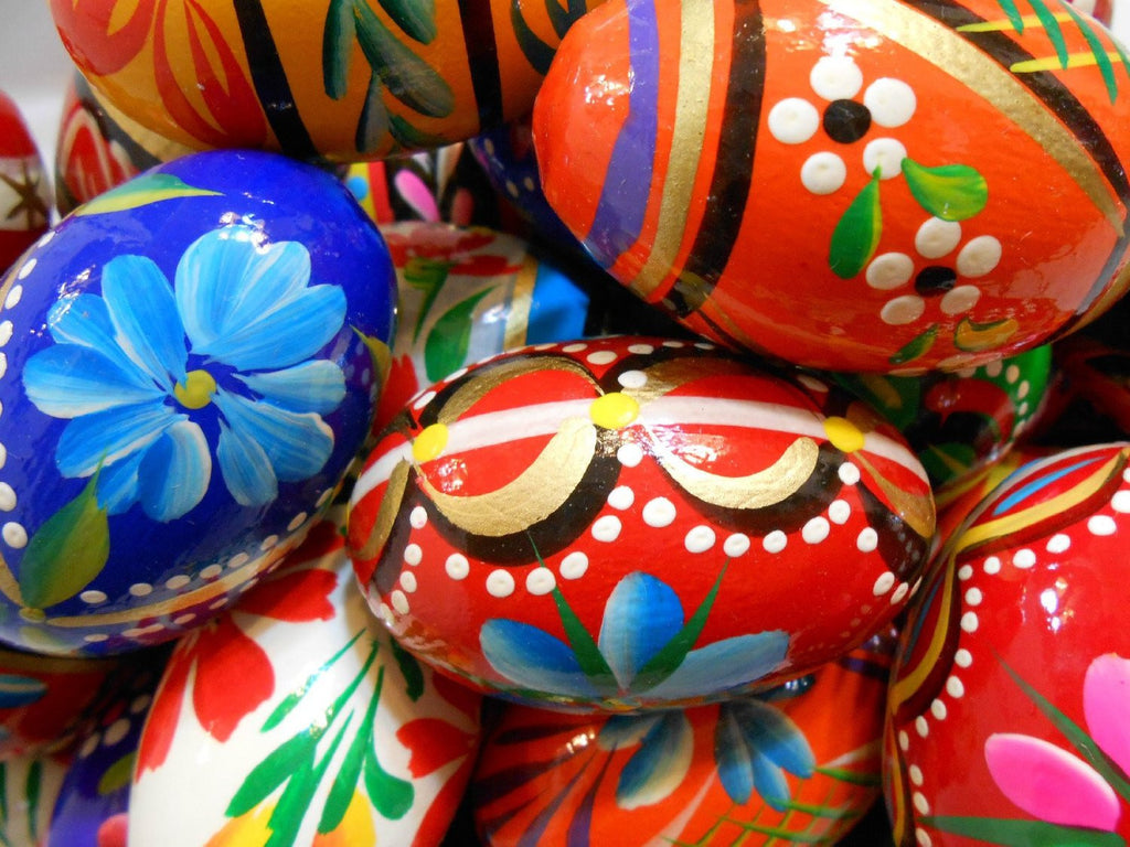 Hand-painted Wood Lacquered Decorative Eggs Russian Orthodox Maria and  Floral | eBay