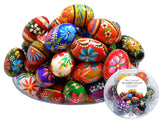 Polish Easter Handpainted Wooden Eggs (Pisanki), Set of 6 in Protective Box