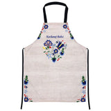 Polish Kashubian Folk Art Kitchen Apron for Loving Grandma (Kochanej Babci)