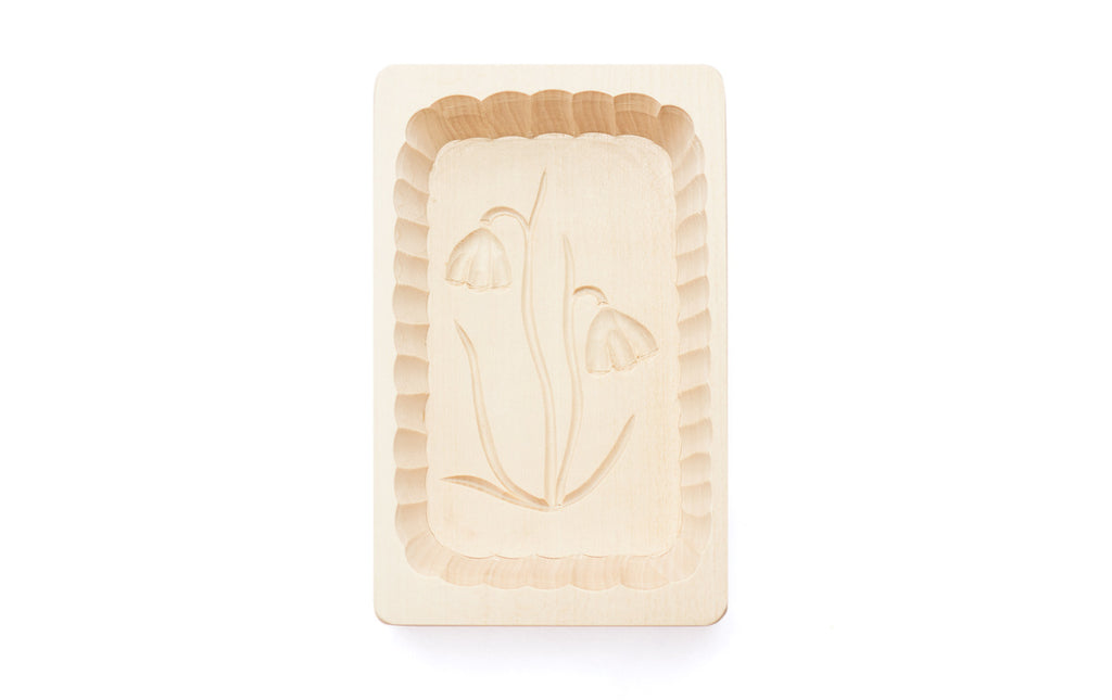 Large Traditional Polish Bellflowers Wooden Butter Mold