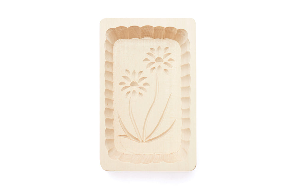 Large Traditional Polish Daisy Flowers Wooden Butter Mold