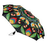 Polish Folk Art Foldable Umbrella - Lowicz Black
