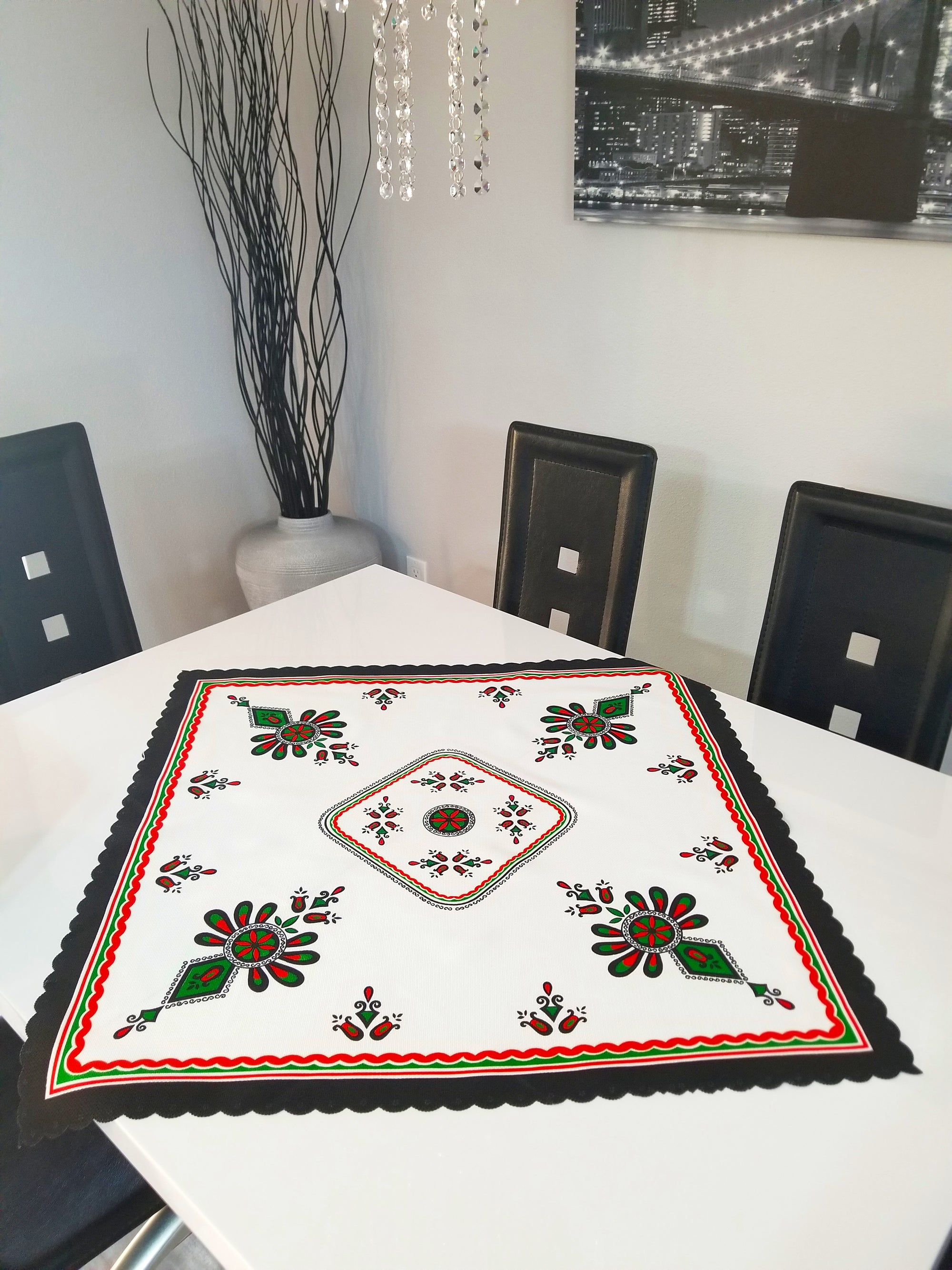 Polish Highlander Parzenica Design Square Table Topper