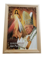 Large John Paul II Framed Portrait Art Picture with Amber