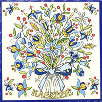 Polish Folk Art Kashubian Flowers Bukey Luncheon Napkins, Set of 20