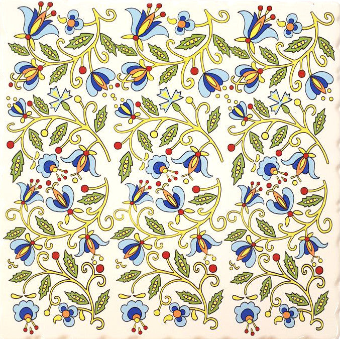 Polish Folk Art Kashubian Flowers Luncheon Napkins, Set of 20