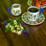Polish Kashubian Folk Art Small Ceramic Jug