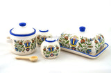 Polish Kashubian Folk Art Ceramic Butter Dish