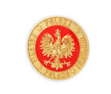Round Polish Eagle with Gold Toned Accents Lapel Pin
