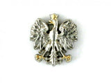 Silver Polish Eagle with Gold Toned Accents Lapel Pin