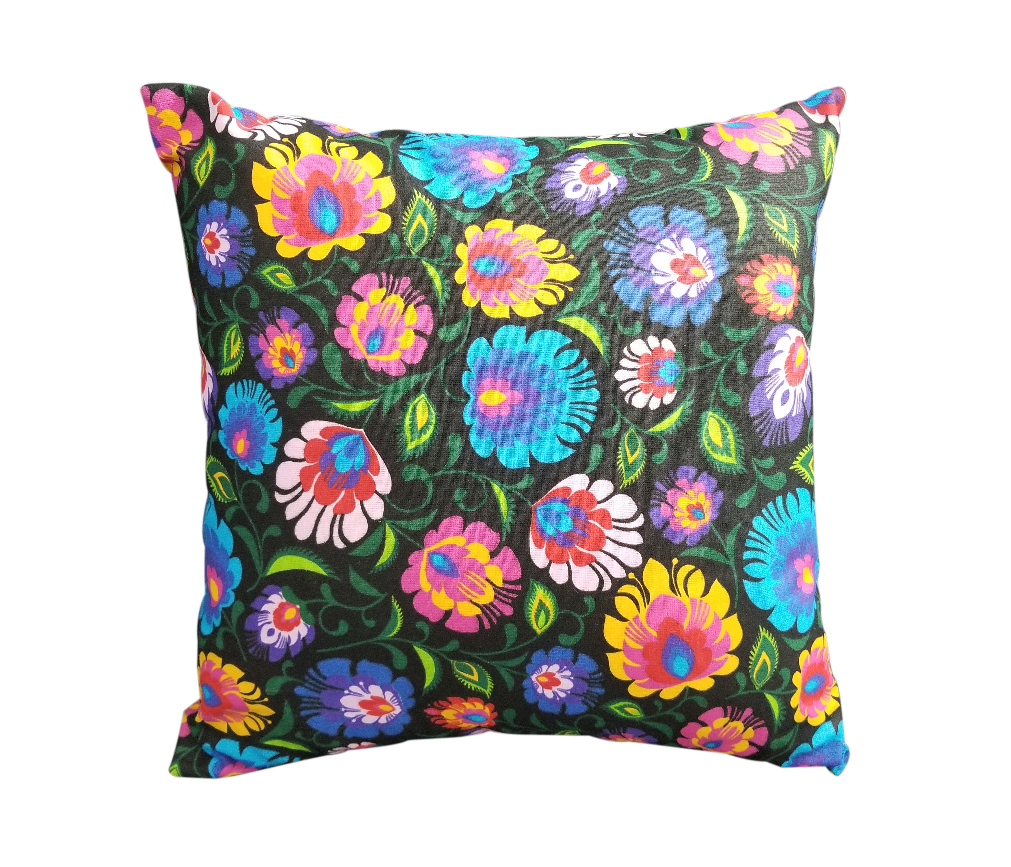 Polish Lowicz Folk Art Accent Pillow Case
