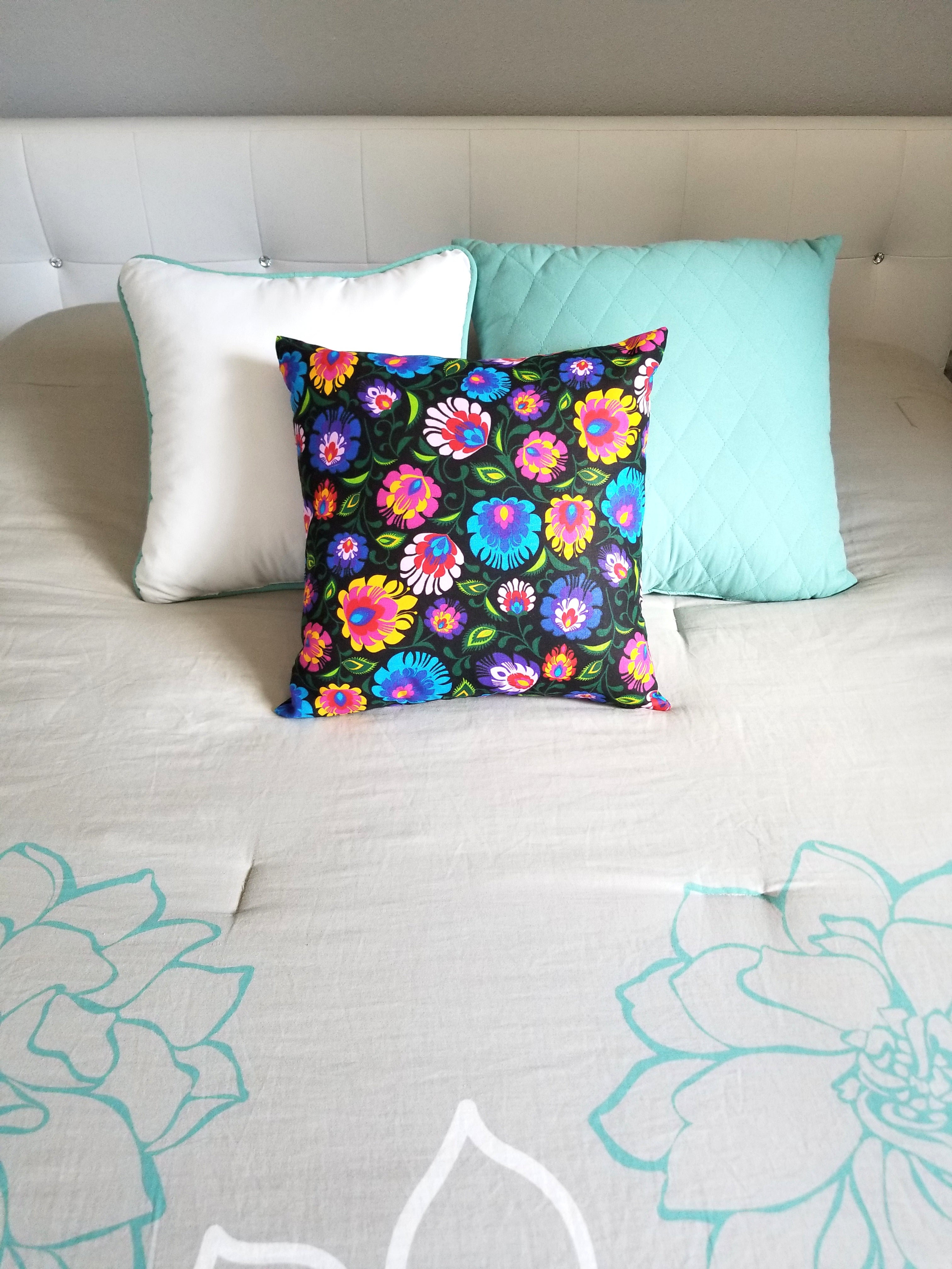 Polish Lowicz Folk Art Accent Pillow Case