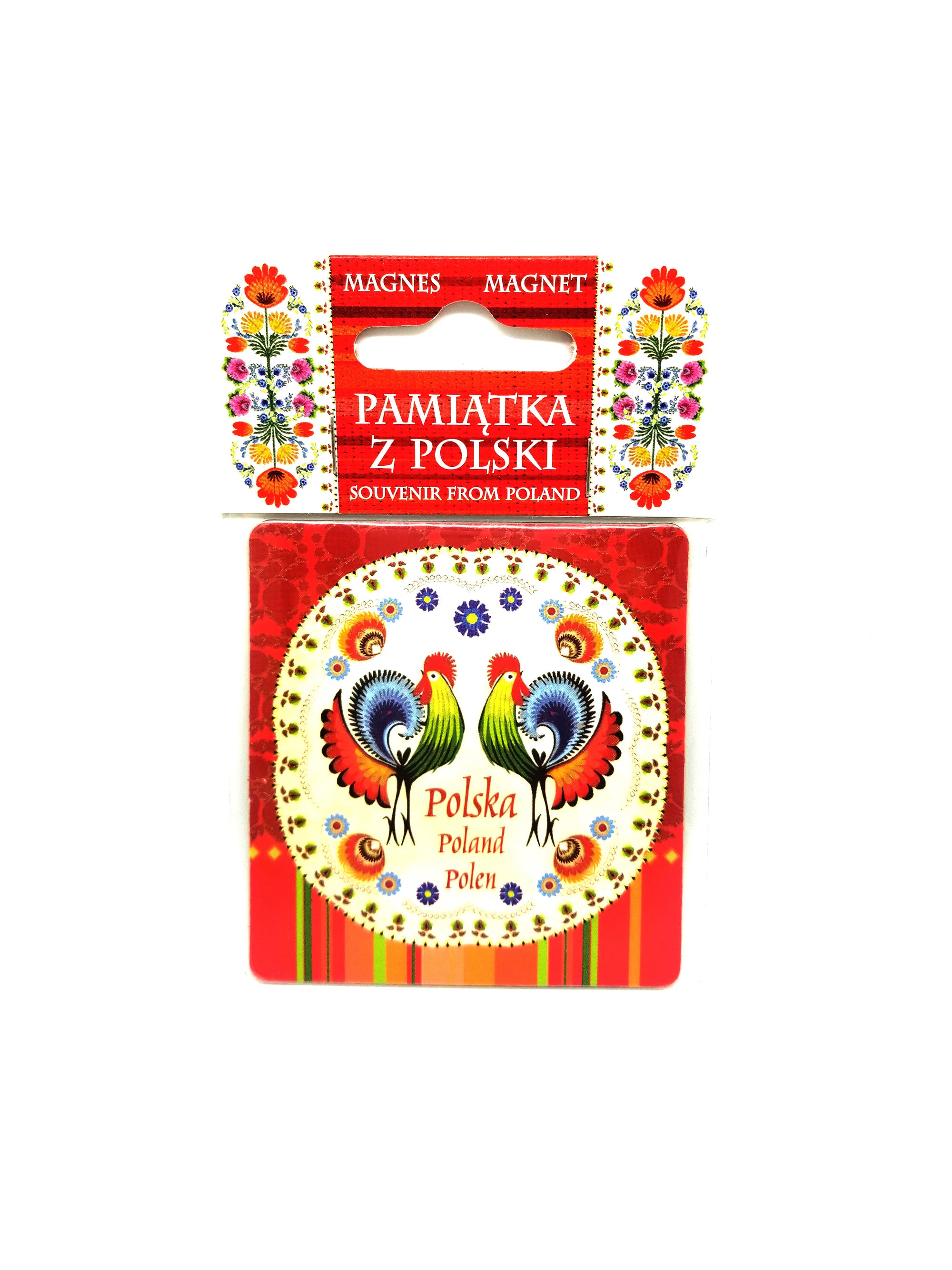 Polish Lowicz Folk Art Magnet (Polska Roosters)
