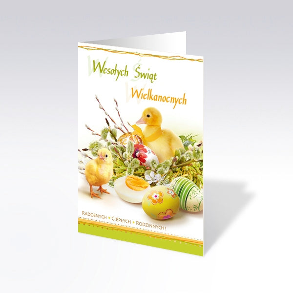 Mixed Polish Easter Greeting Cards with Glitter, Set of 6