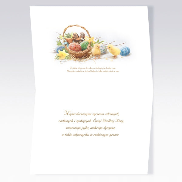 Mixed Polish Easter Greeting Cards with Glitter, Set of 6