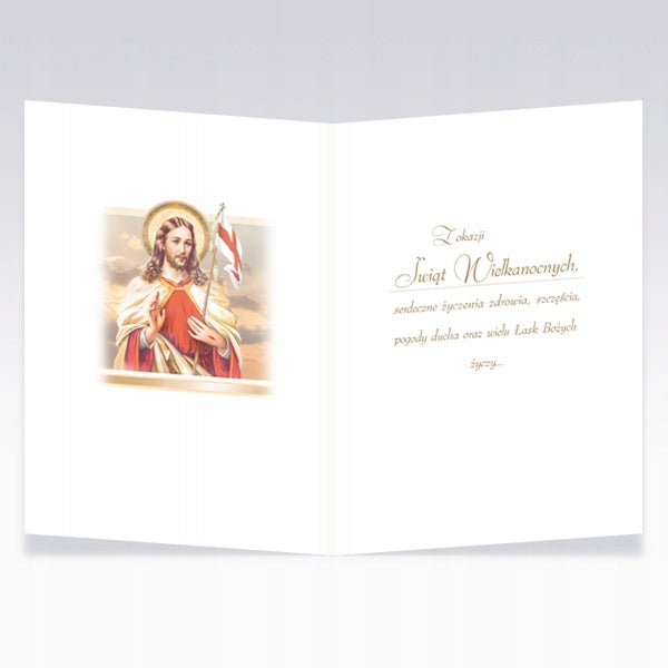 Mixed Polish Easter Greeting Cards with Glitter, Set of 6