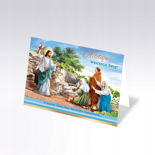 Mixed Polish Easter Greeting Cards with Glitter, Set of 6