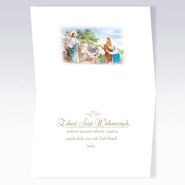 Mixed Polish Easter Greeting Cards with Glitter, Set of 6