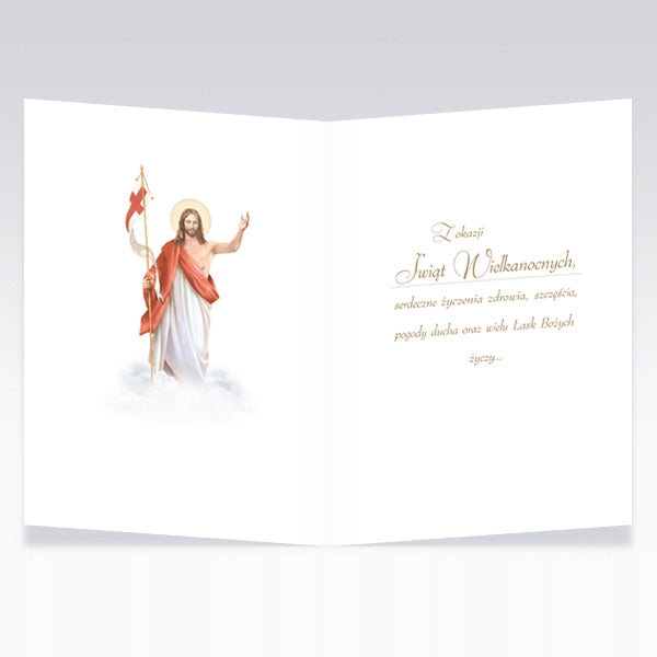 Mixed Polish Easter Greeting Cards with Glitter, Set of 6