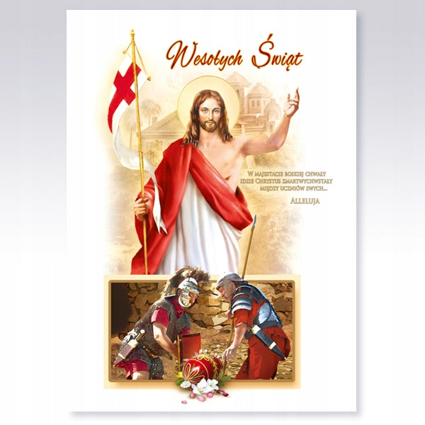 Mixed Polish Easter Greeting Cards with Glitter, Set of 6