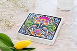 Polish Folk Art Lowicz Roosters Napkins, Set of 20