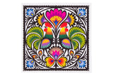 Polish Folk Art Lowicz Roosters Napkins, Set of 20