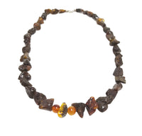 Raw Baltic Amber Necklace - Dark Cognac 25