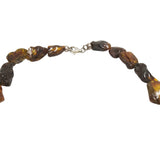 Raw Baltic Amber Necklace - Dark Cognac 25"L