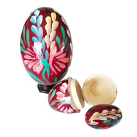 3 in 1 Polish Handpainted Wooden Nesting Eggs, 3.5