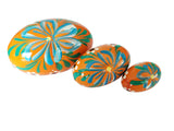 3 in 1 Polish Handpainted Wooden Nesting Eggs, 3.5" - Orange