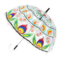 Polish Lowicz Folk Art Transparent Umbrella