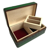 Polish Folk Floral Wooden Box with Brass Inlays and Inside Compartments