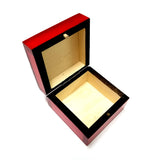 Polish Folk Floral Colorful Wooden Box with Brass Inlays, 3"x3"