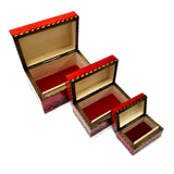 Polish Folk Floral Rosette Wooden Chest Box with Brass Inlays