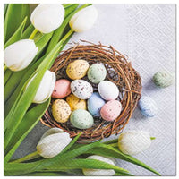 Polish Easter Eggs with Tulips Luncheon Napkins, Set of 20