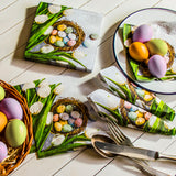 Polish Easter Eggs with Tulips Luncheon Napkins, Set of 20