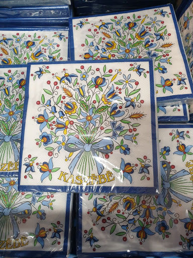 Polish Folk Art Kashubian Flowers Bukey Luncheon Napkins, Set of 20