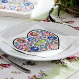 Polish Lowicz Heart Folk Art Luncheon Napkins, Set of 20