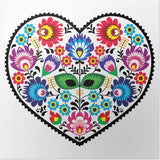 Polish Lowicz Heart Folk Art Luncheon Napkins, Set of 20