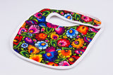 Polish Black Lowicz Folk Art Baby Bib