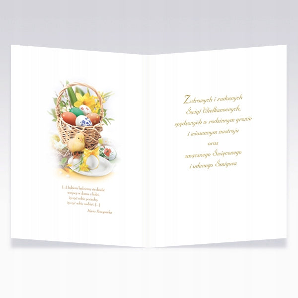 Traditional Polish Easter Greeting Cards with Glitter, Set of 6