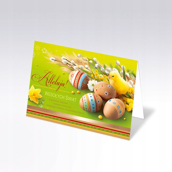 Traditional Polish Easter Greeting Cards with Glitter, Set of 6
