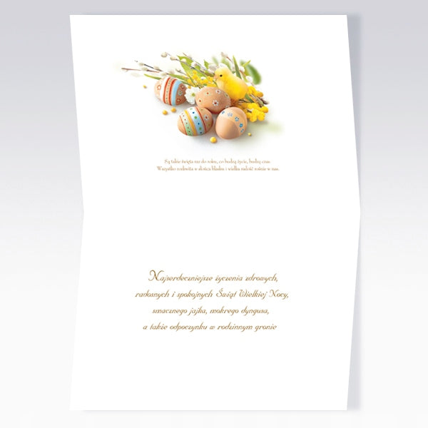 Traditional Polish Easter Greeting Cards with Glitter, Set of 6