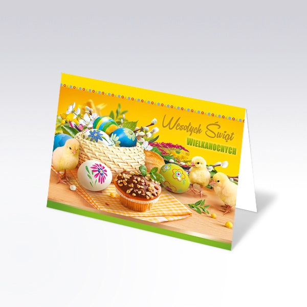 Traditional Polish Easter Greeting Cards with Glitter, Set of 6