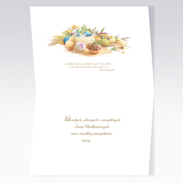 Traditional Polish Easter Greeting Cards with Glitter, Set of 6