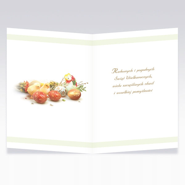 Traditional Polish Easter Greeting Cards with Glitter, Set of 6