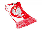 Thick Double-sided Knitted Polska Poland Soccer Scarf, Polska Crowned Eagle